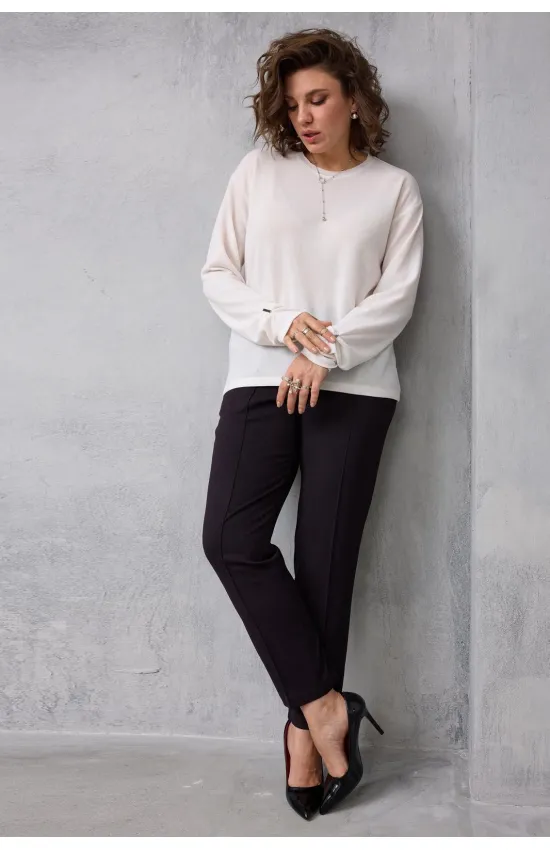 Брюки Begimoda 6078 чёрный баклажан