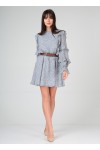 Платье Your Size 2129/164 Серо-голубой в цветы