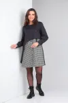 Платье Tvin 7609 черный клетка