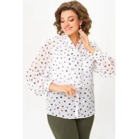Блузка Дали 7011.1 белый в горох