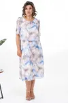 Платье Alani 2370 белый+голубой+бежевый