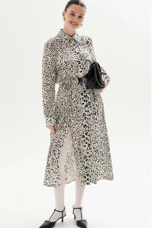 Платье Lokka 1327 белый/черный принт