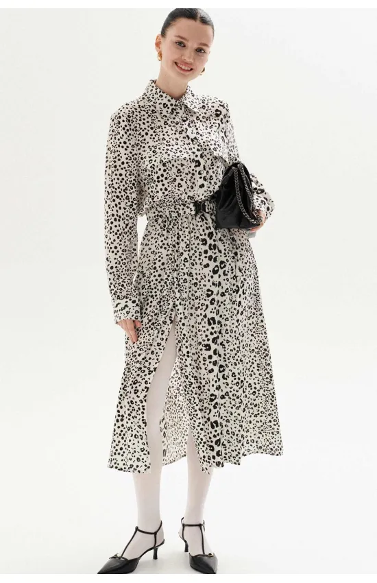 Платье Lokka 1327 белый/черный принт