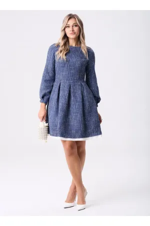 Платье Your Size 2268/170 Синий с добавлением бежевых нитей