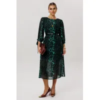 Платье Anelli 1733 Леопардовый изумруд