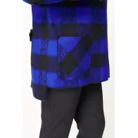 Пальто Дали 3583Л василёк с чёрным