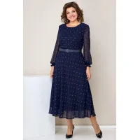 Платье Moda-Versal 2360 тёмно-синий горох