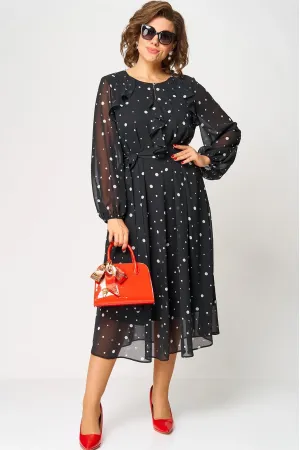 Платье Eva Grant 7177 черный в горох