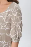Платье Your Size 2253/164 Серо-бежевый с принтом