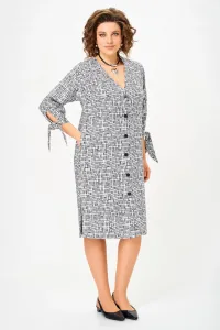 Платье Swallow 902.1 светло-серый Принт «черно-серая геометрия»