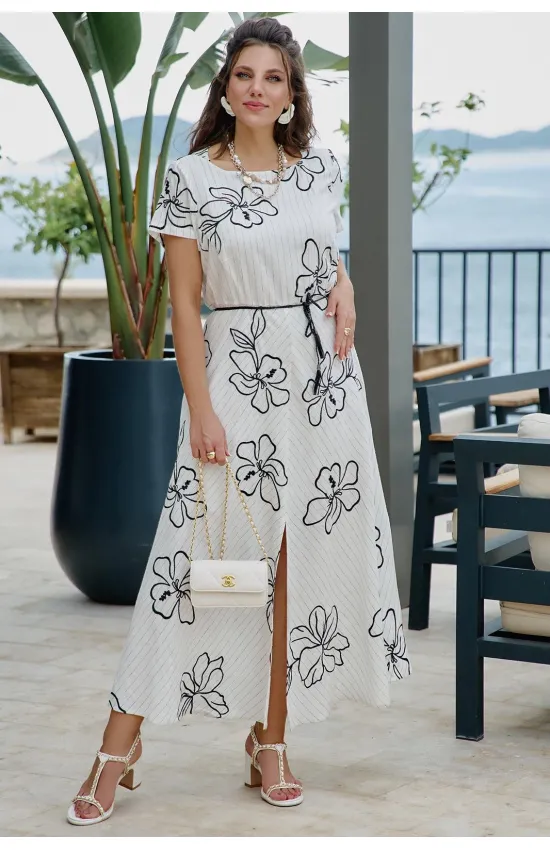 Платье Vittoria Queen 29063 молочный, черный