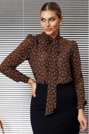 Блузка Мода-Юрс 25-2808bl терракот темно-синий