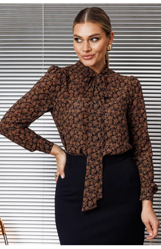 Блузка Мода-Юрс 25-2808bl терракот темно-синий