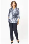 Блузка Белэльстиль 877-326 синий принт Блузка Белэльстиль 877-326 синий принт