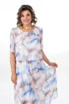 Платье Alani 2370 белый+голубой+бежевый
