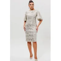Платье Mislana 1037/1 серебро