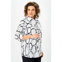 Блузка Белэльстиль 877-326 белый+черный