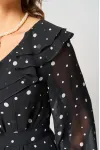 Платье Eva Grant 7297В черный в белый горох Платье Eva Grant 7297В черный в белый горох