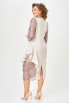 Платье Mira Fashion 5654 молочный+кружево