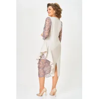 Платье Mira Fashion 5654 молочный+кружево