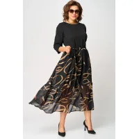 Платье Eva Grant 7216C черый+принт Платье Eva Grant 7216C черый+принт