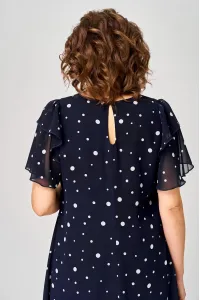 Платье Eva Grant 7116 синий горох