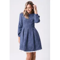 Платье Your Size 2268/164 Синий с добавлением бежевых нитей