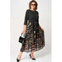 Платье Eva Grant 7216C черый+принт Платье Eva Grant 7216C черый+принт