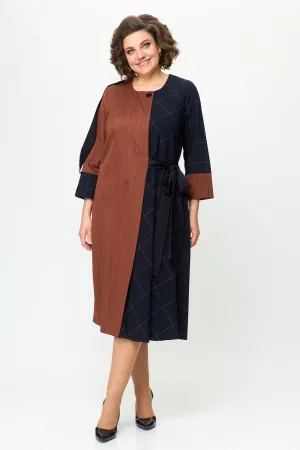 Платье Solomea Lux 725 синий с коричневым