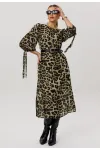Платье Anelli 1733 Зеленый леопард