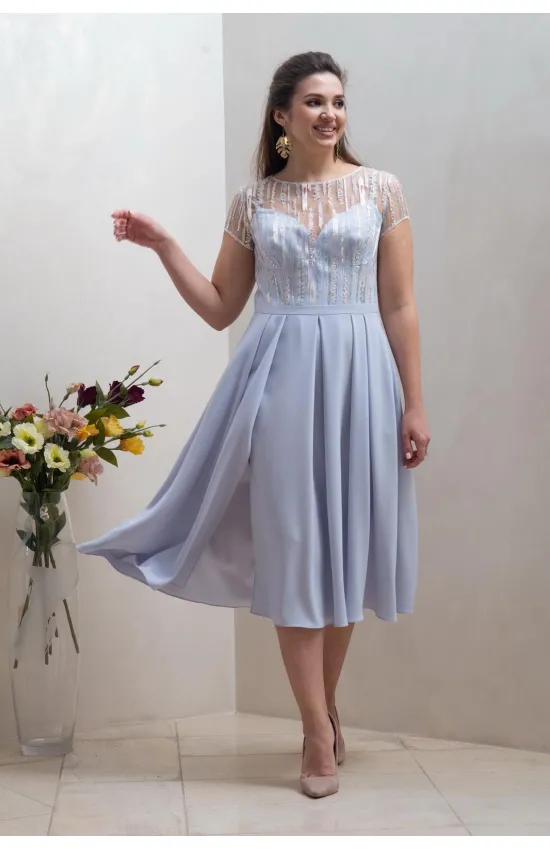 Платье Condra Deluxe 4297 Серый-молочный