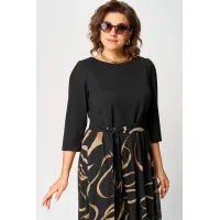 Платье Eva Grant 7216C черый+принт Платье Eva Grant 7216C черый+принт