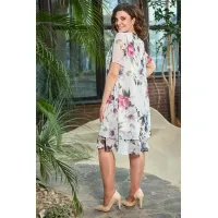 Платье Moda-Versal 2387 молочный+фиолетовый