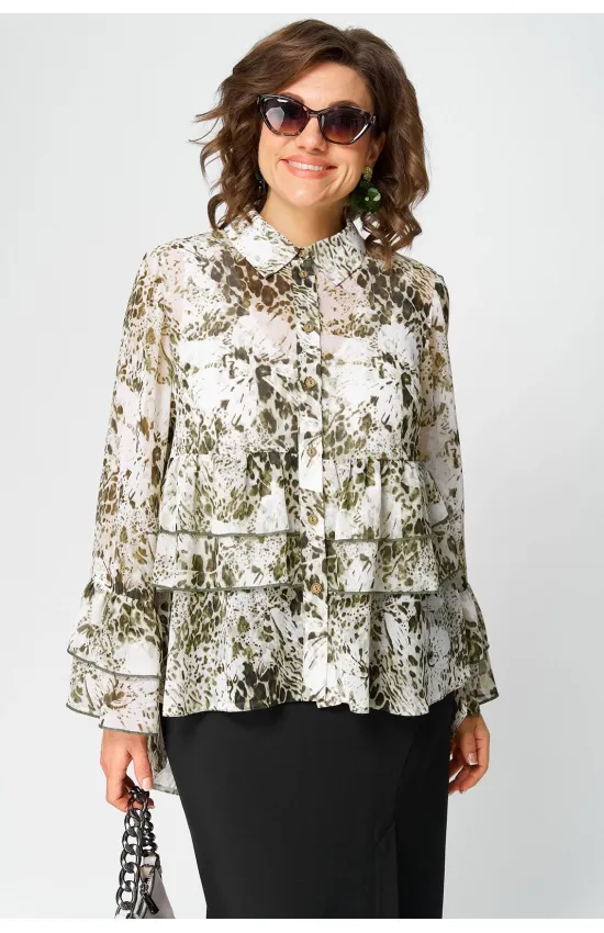 Блузка Eva Grant 7221 олива Блузка Eva Grant 7221 олива