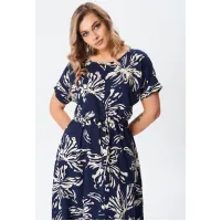 Платье Your Size 2256/170 Цветочный принт на темно-синем