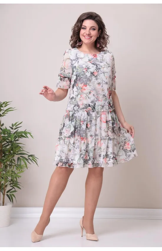 Платье Moda-Versal 2328 серо-розовый new