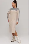 Платье Галеан Cтиль 995 бежевый с серым