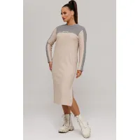 Платье Галеан Cтиль 995 бежевый с серым