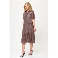 Платье Talia Fashion 424 геометрический принт в черно- коричневых тонах. Платье Talia Fashion 424 геометрический принт в черно- коричневых тонах.
