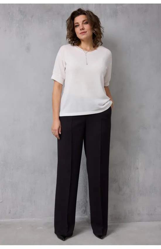 Брюки Begimoda 6079 чёрный баклажан