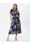 Платье Your Size 2256/170 Цветочный принт на темно-синем