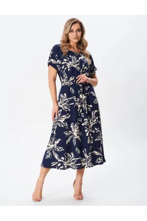 Платье Your Size 2256/170 Цветочный принт на темно-синем