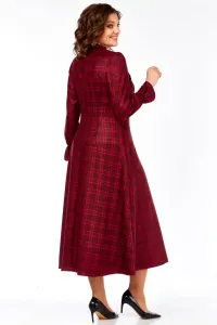Платье Celentano 5078 бордовая клетка