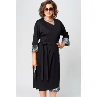 Платье Eva Grant 7220Д черный + серный