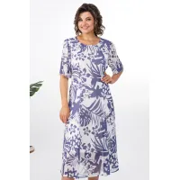 Платье Alani 2373 белый + фиолетовый