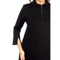 Платье Ольга Стиль С971 черный-паетки