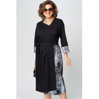 Платье Eva Grant 7220Д черный + серный