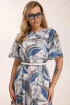 Платье Kaloris 2182 оттенки серого+синего