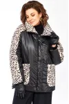 Куртка Lady Secret 7294 черный+леопардовый мех