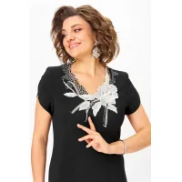 Платье Solomea Lux 973Б черный с белым